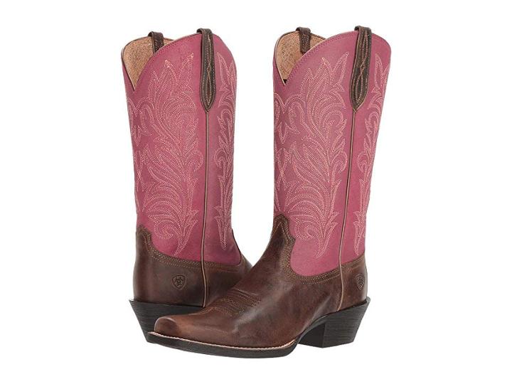 Ariat Round Up Stockyards (barnwood/raspberry) Cowboy Boots