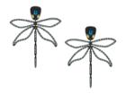 Tory Burch Embellished Dragonfly Earrings (cassia/black Oxidized) Earring