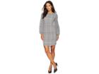 Lauren Ralph Lauren Petite Hollyann Long Sleeve Day Dress (ivory/black) Women's Dress