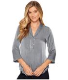 B Collection By Bobeau Whit Woven Blouse (teal) Women's Blouse