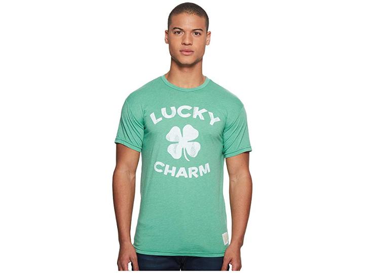 The Original Retro Brand Short Sleeve Heathered Lucky Charm T-shirt (heather Sprite) Men's T Shirt