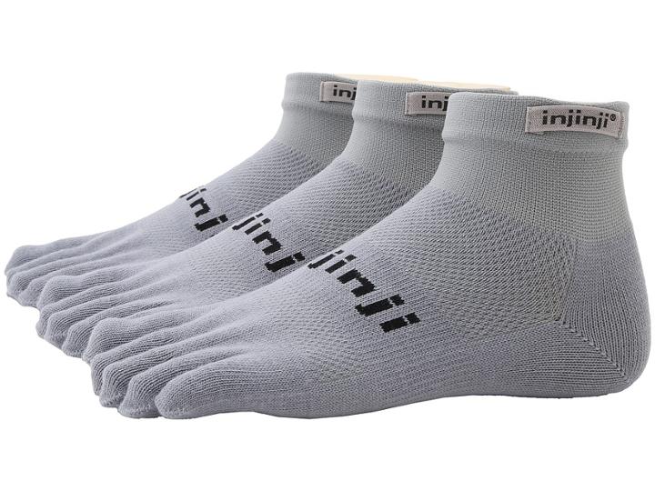 Injinji Run Original Weight Mini-crew Coolmax 3 Pair Pack (gray) Low Cut Socks Shoes