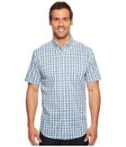 Dockers Short Sleeve Comfort Stretch Woven Shirt (copen Blue) Men's Clothing