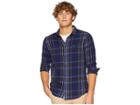 Rvca Ludlow Flannel (shady Blue) Men's Clothing