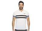 Nike Court Dry Advantage Stripe Tennis Polo (white/white/black) Men's Short Sleeve Pullover