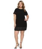 Calvin Klein Plus Plus Size T-shirt Dress W/ Grommets (black) Women's Dress