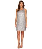Nic+zoe Metallic Lace Dress (silver) Women's Dress