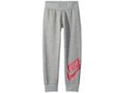 Nike Kids Sportswear Futura Fleece Jogger (little Kids) (dark Grey Heather/rush Pink) Girl's Casual Pants