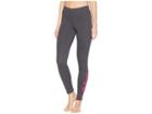 Adidas Essentials Linear Tights (dark Grey Heather/real Magenta) Women's Casual Pants