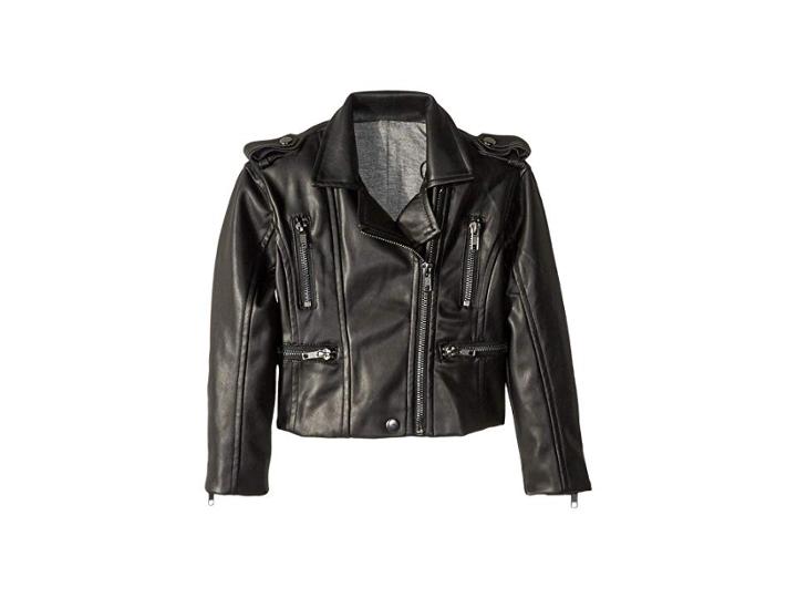 Chaser Kids Matte Vegan Leather Moto Jacket With Zippers (toddler/little Kids) (black) Kid's Coat