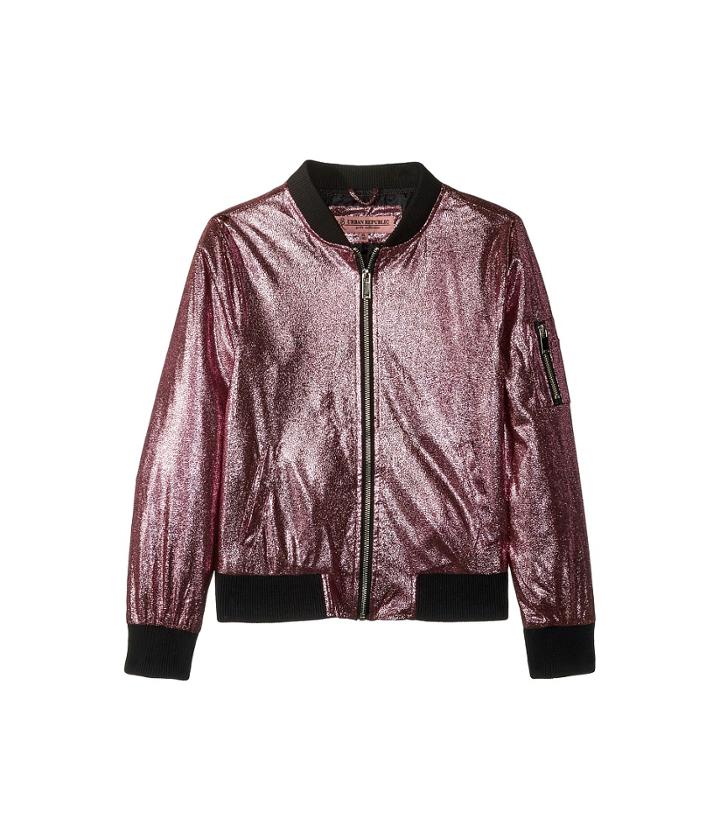 Urban Republic Kids Ziggy Metallic Bomber Jacket (little Kids/big Kids) (pink) Girl's Jacket