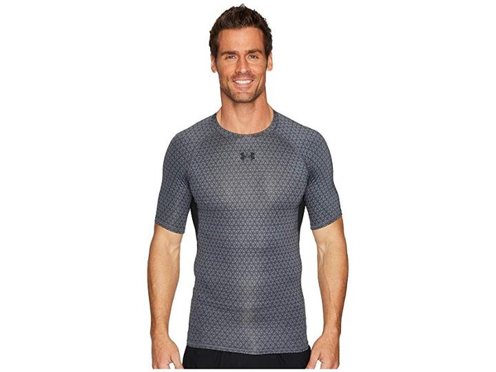 Under Armour Armour(r) Heatgear(r) Printed S/s Tee (graphite/#/black) Men's T Shirt