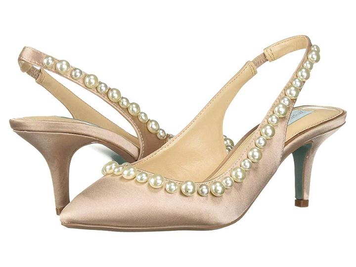 Betsey Johnson Isa (nude Satin) Women's 1-2 Inch Heel Shoes