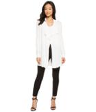 Calvin Klein Drape Front Mesh Cardigan (soft White) Women's Sweater