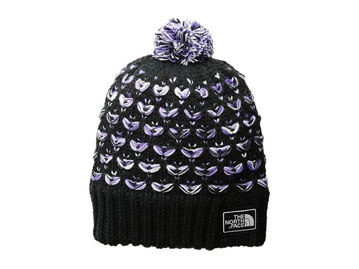 The North Face Kids Chunky Pom Beanie (big Kids) (tnf Black/deep Blue Spacedye) Beanies
