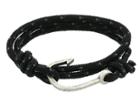 Steve Madden Wrap Around Bracelet With Hook Closure In Stainless Steel (black/silver/blue) Bracelet