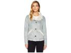 Dylan By True Grit Light Vintage Washed Sherpa Easy Rider Jacket (blue/natural) Women's Coat