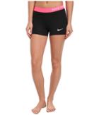 Nike Pro Three-inch Short (black/hyper Punch/white) Women's Shorts