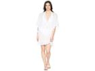 Bleu Rod Beattie Open Front Ruffle Caftan Cover-up (white) Women's Swimwear