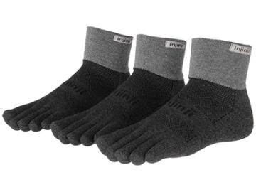 Injinji Trail Midweight Mini-crew Coolmax 3 Pair Pack (granite) Quarter Length Socks Shoes