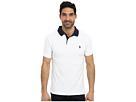 U.s. Polo Assn. - Slim Fit Solid Pique Polo W/ Contrast Color Striped Under Collar (white)