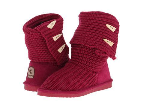 Bearpaw Knit Tall (pom Berry) Women's Pull-on Boots