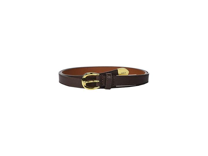 Lauren Ralph Lauren Skinny Bennington Belt (dark Brown) Women's Belts