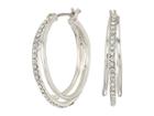 Lauren Ralph Lauren Everyday Crystal Metal Triple Hoop Earrings (silver/crystal) Earring