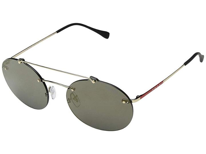 Prada Linea Rossa 0ps 56ts (pale Gold/dark Grey Mirror/gold) Fashion Sunglasses
