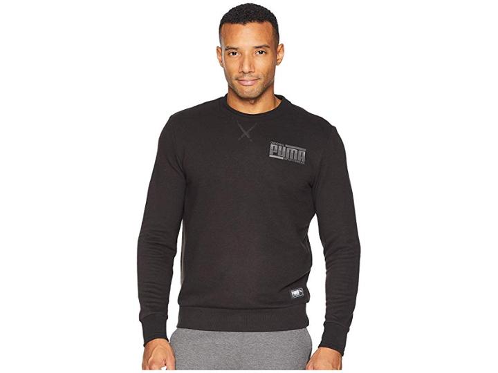 Puma Athletics Crew (cotton Black) Men's Long Sleeve Pullover