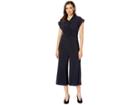 Taylor Short Sleeve Collared Jumpsuit (navy) Women's Jumpsuit & Rompers One Piece