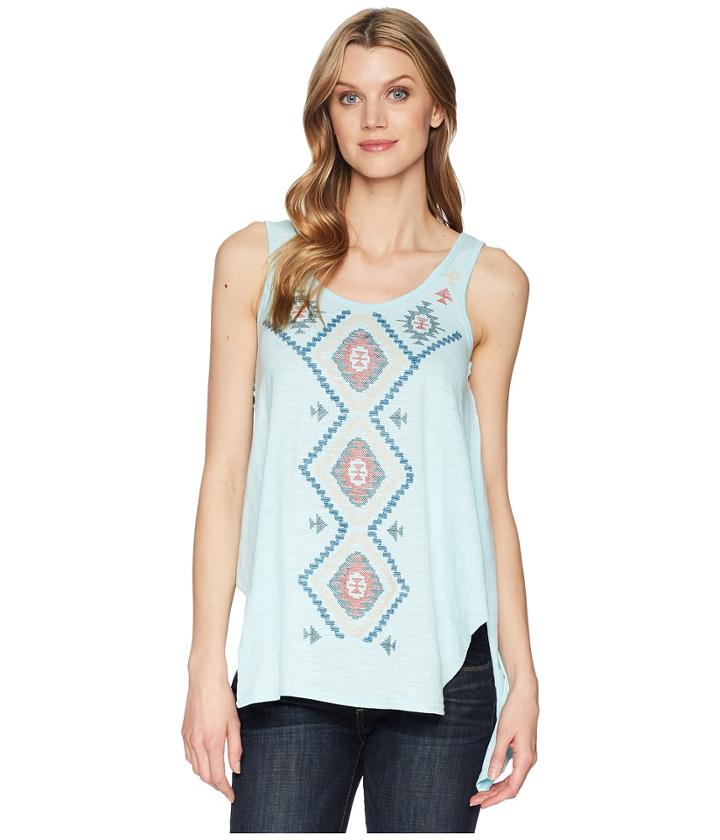 Roper 1569 Cotton Polyester Slub Jersey Tank (blue) Women's Clothing