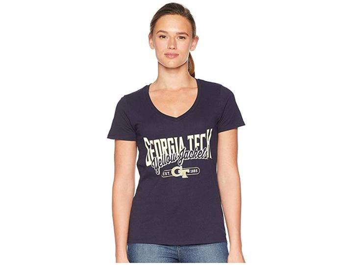 Champion College Georgia Tech Yellow Jackets University V-neck Tee (navy) Women's T Shirt