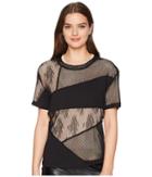 Mcq Cut Ring T-shirt (darkest Black) Women's T Shirt