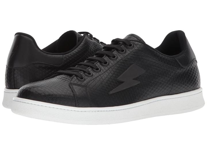 Neil Barrett Tonal Thunderbolt Tennis Sneaker (black/white) Men's Shoes