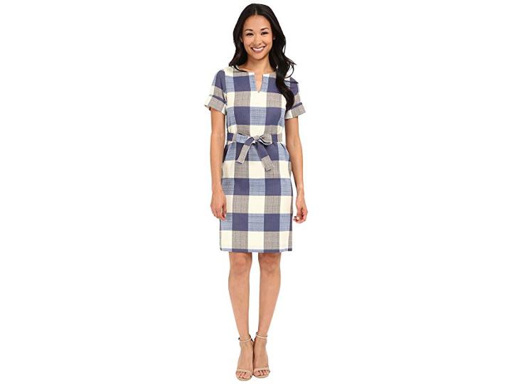 Pendleton Petite Alex Dress (novelty Check Wool Linen) Women's Dress