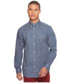 Ben Sherman Long Sleeve Daisy Print Shirt (petrol Blue) Men's Long Sleeve Button Up