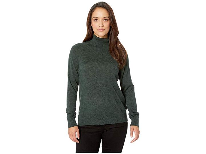 Pendleton Merino Ribneck Turtleneck (green Heather) Women's Clothing