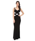 Faviana Jersey Sweetheart Two-tone Gown 7746 (black/white) Women's Dress