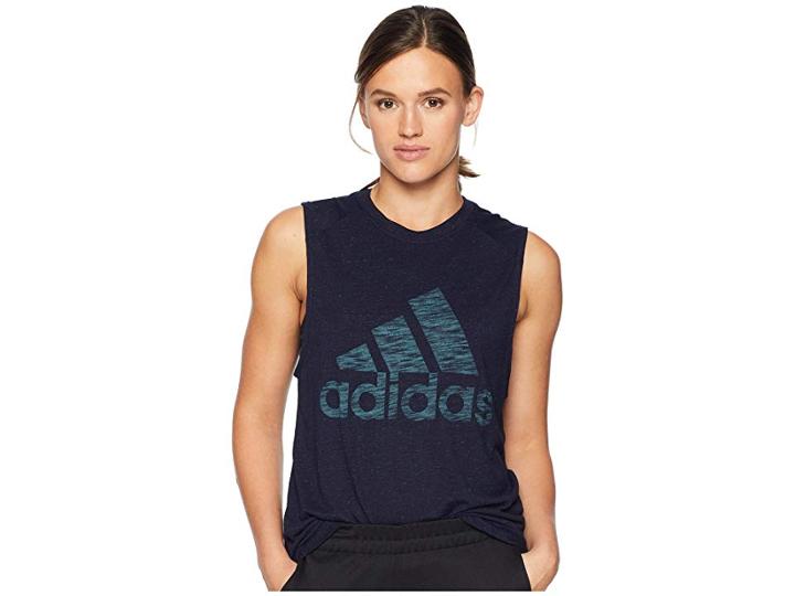 Adidas Winners Muscle Tank Top (legend Ink/raw Green) Women's Sleeveless