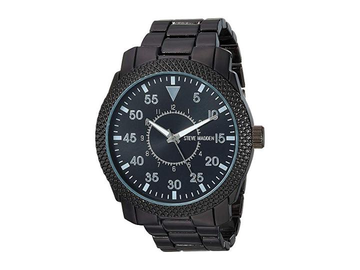 Steve Madden Alloy Band Watch Smw193 (black) Watches