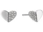 Shashi Heart Pave Stud Earrings (white/gold) Earring
