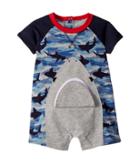 Mud Pie Camo Shark Raglan One-piece (infant) (blue) Boy's Jumpsuit & Rompers One Piece