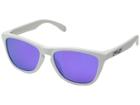 Oakley (a) Frogskins (matte White/violet Iridium) Plastic Frame Fashion Sunglasses