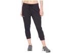 Under Armour Cotton Fleece Slim Leg Crop (black/stealth Gray/white) Women's Casual Pants