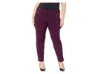 Calvin Klein Plus Plus Size Crepe Scuba Pants With Hardware (aubergine) Women's Casual Pants