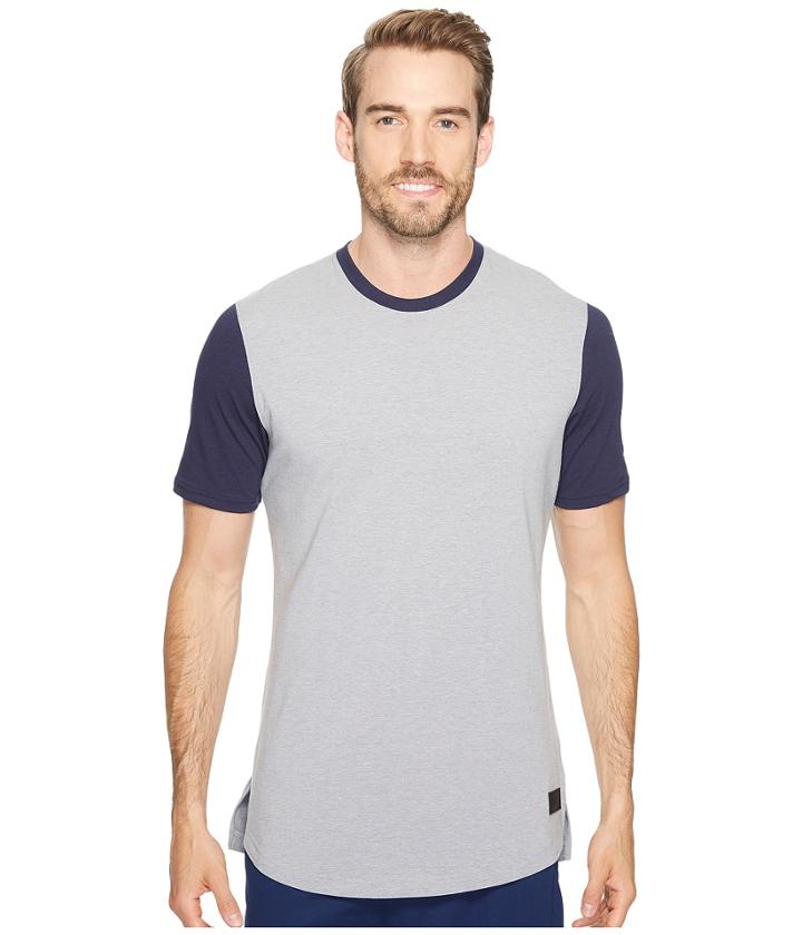 Under Armour Ua Baseline Long Line Tee (steel Light Heather/midnight Navy/steel) Men's T Shirt