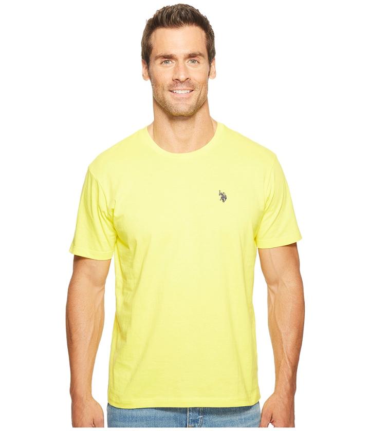 U.s. Polo Assn. Crew Neck Small Pony T-shirt (yellow Pop) Men's Short Sleeve Pullover