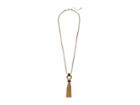 Vince Camuto 28 Tassel Leather Necklace (gold/grey) Necklace