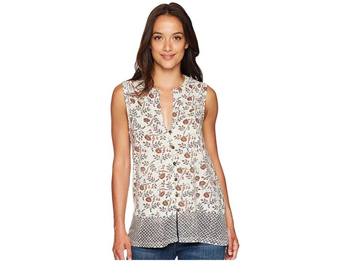 Lucky Brand Border Print Tank Top (natural Multi) Women's Sleeveless